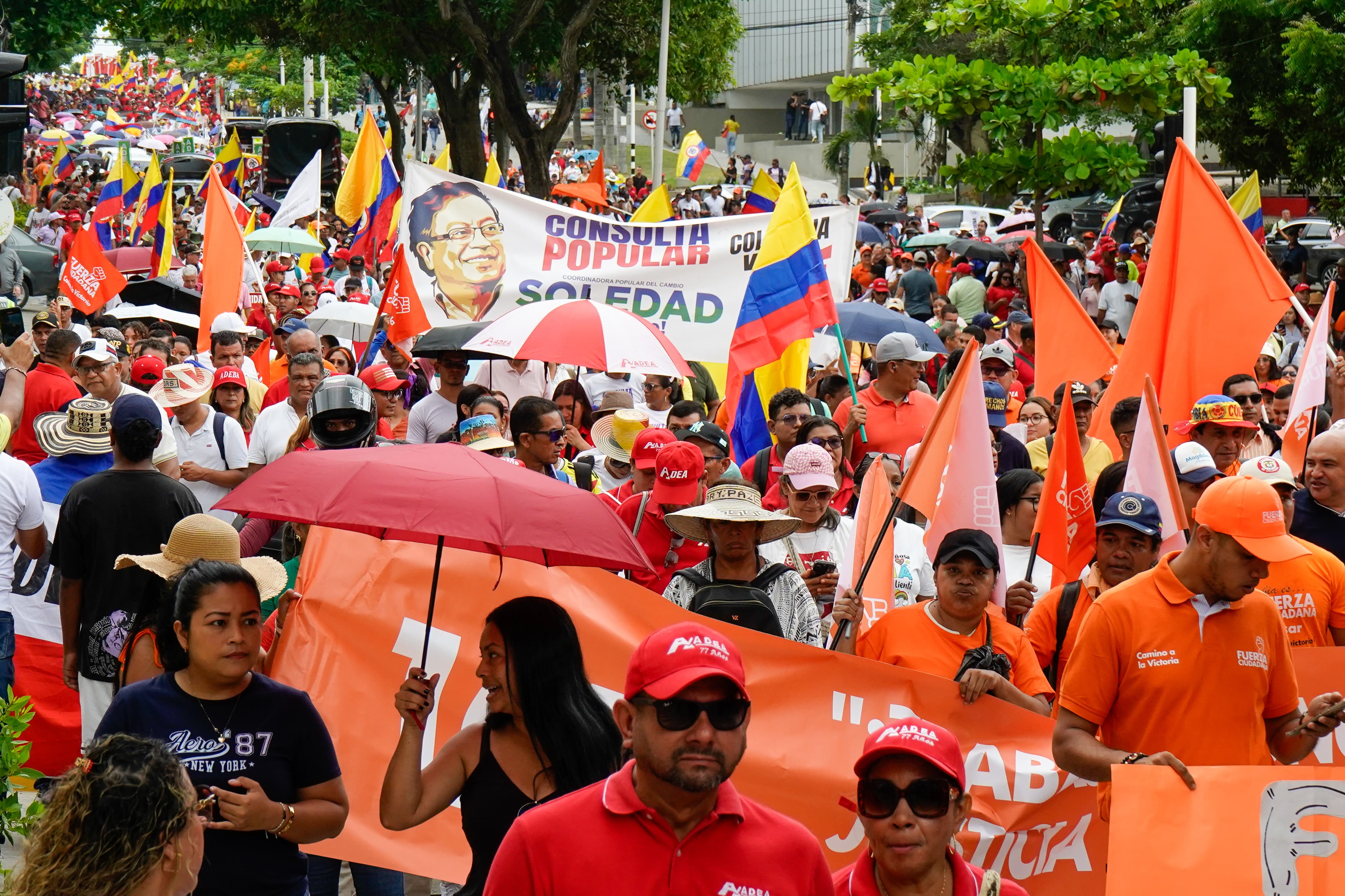 Marchas este miércoles en Barranquilla en apoyo al Gobierno de Petro.