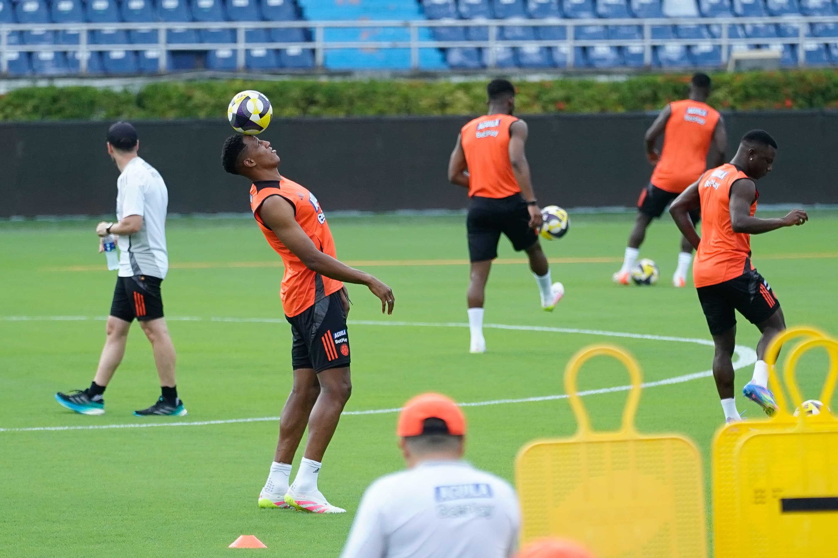 Aspecto general de la práctica de la Selección Colombia. 