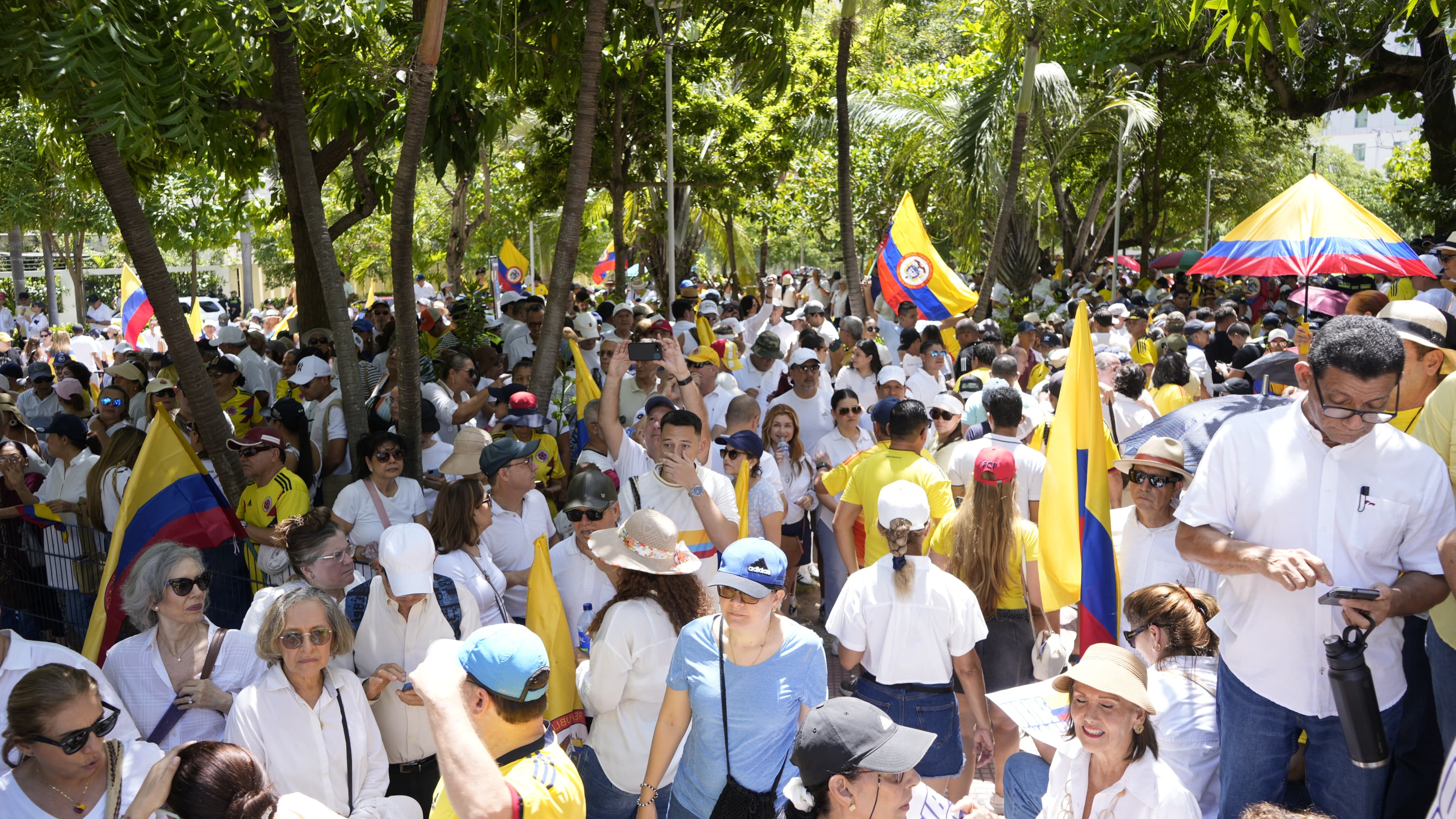 Protesta de seguidores de Álvaro Uribe en Barranquilla.