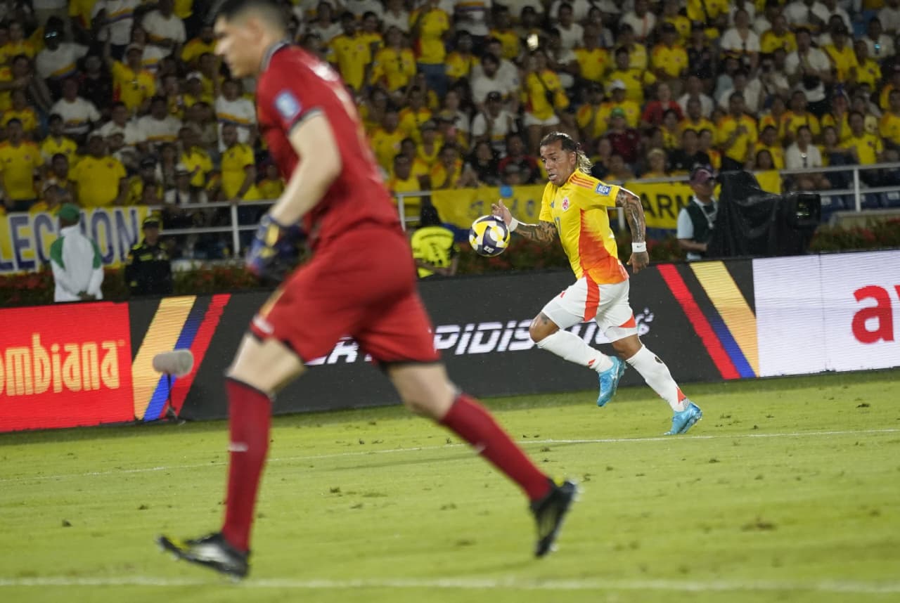 Dayro Moreno entró en el segundo tiempo.