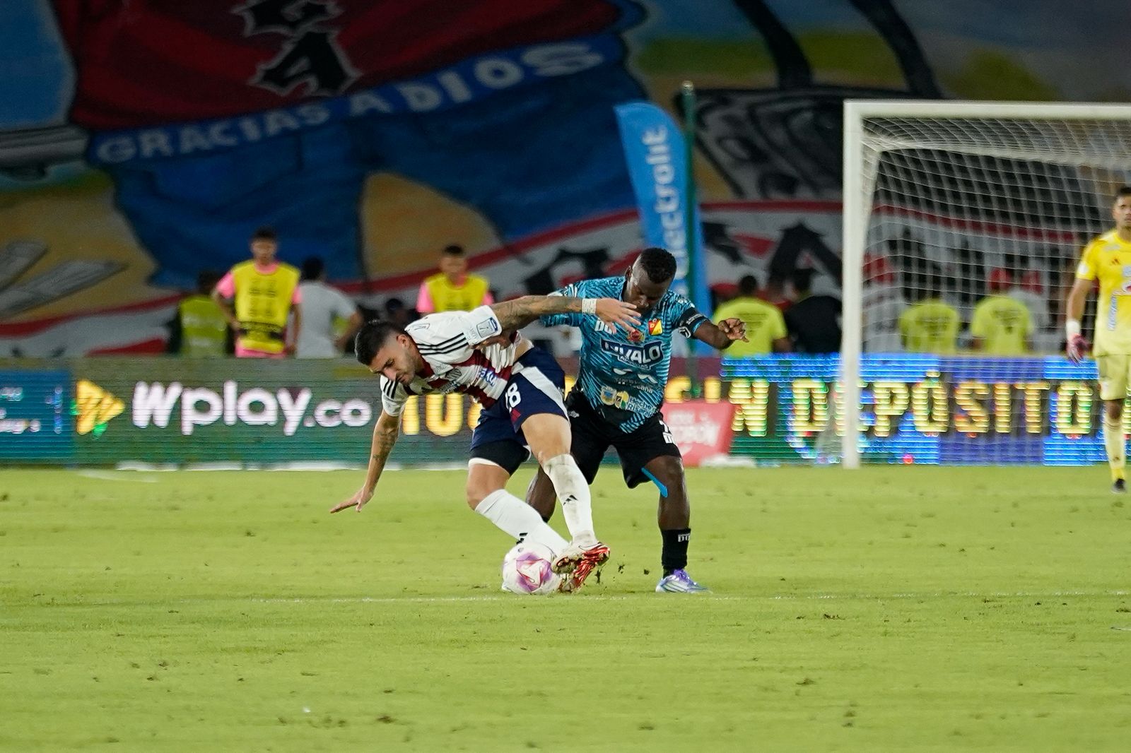 Aspecto del partido de esta noche entre Junior y Deportivo Pereira. 