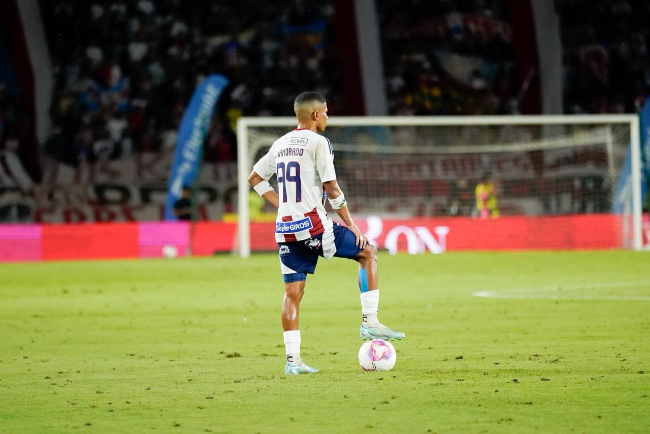 Aspecto del partido de esta noche entre Junior y Deportivo Pereira. 