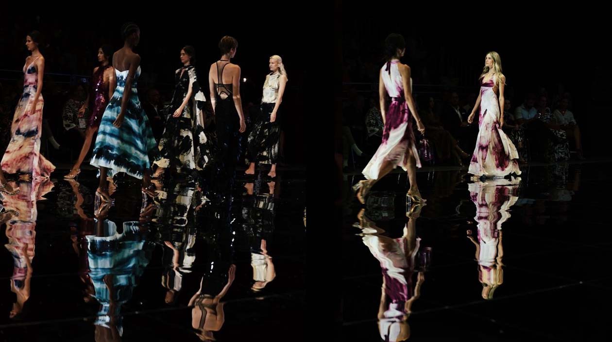 Mujeres bellas, auténticas en la pasarela. 