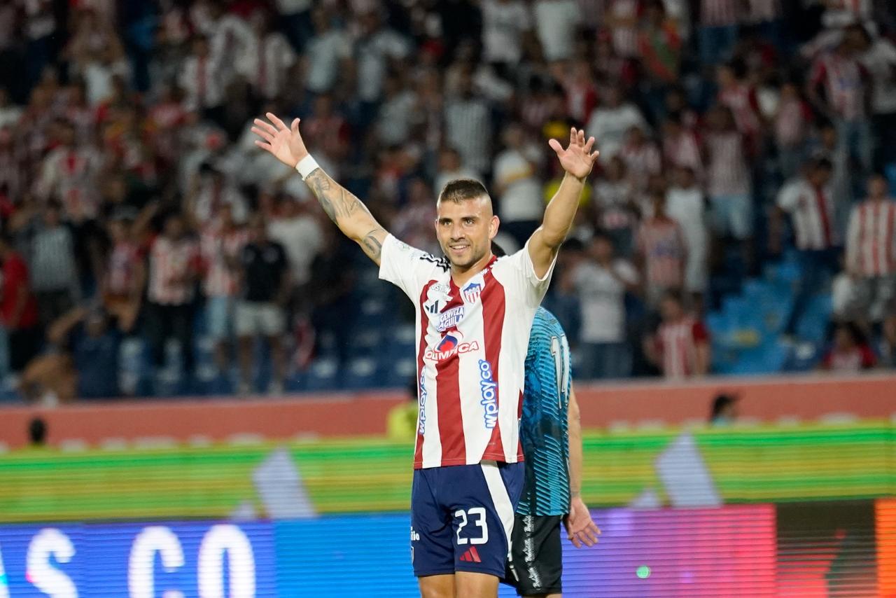 Aspecto del partido de esta noche entre Junior y Deportivo Pereira. 