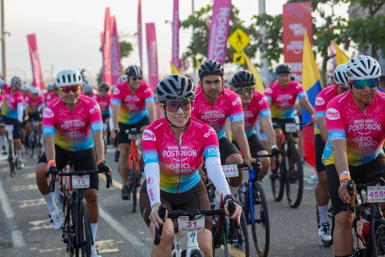 La felicidad de los ciclistas por participar.