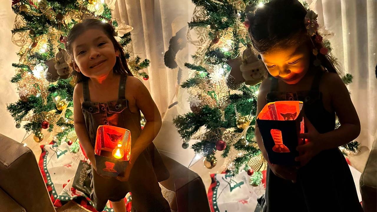 Alanna Castro González disfrutando de su Noche de Velitas.