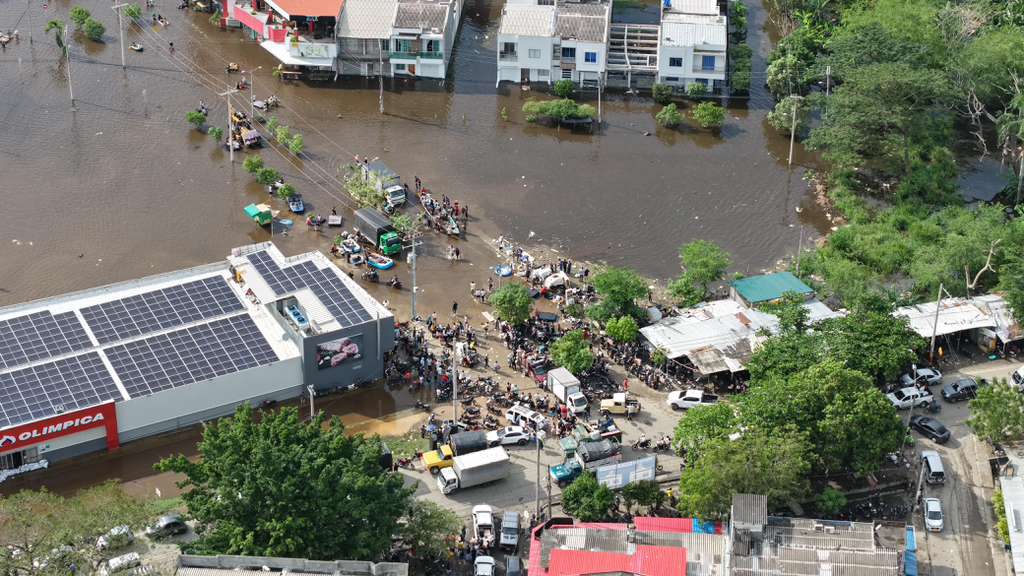 La inundación en el departamento de Córdoba.