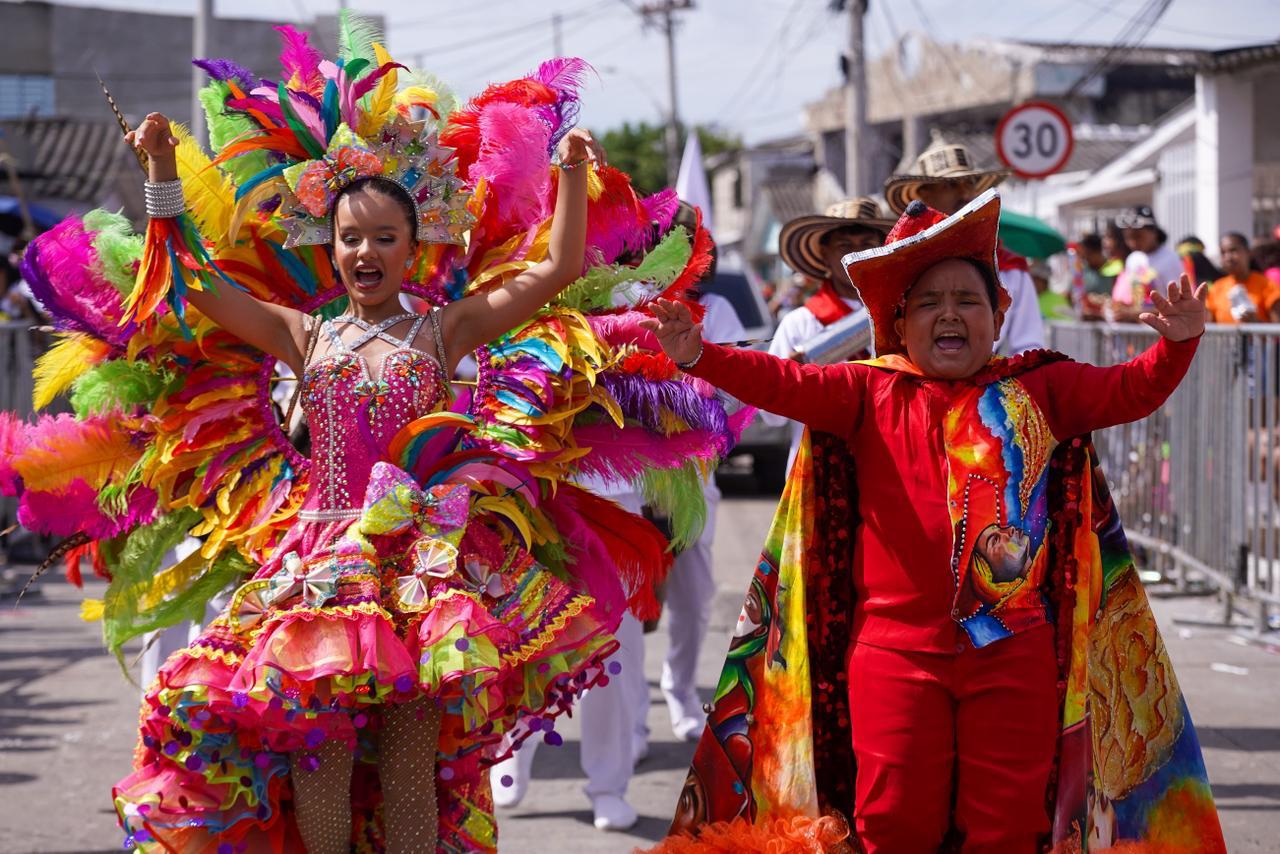 Los reyes infantiles del Carnaval de Barranquilla, Sharon Acosta y Joshua Ortiz. 