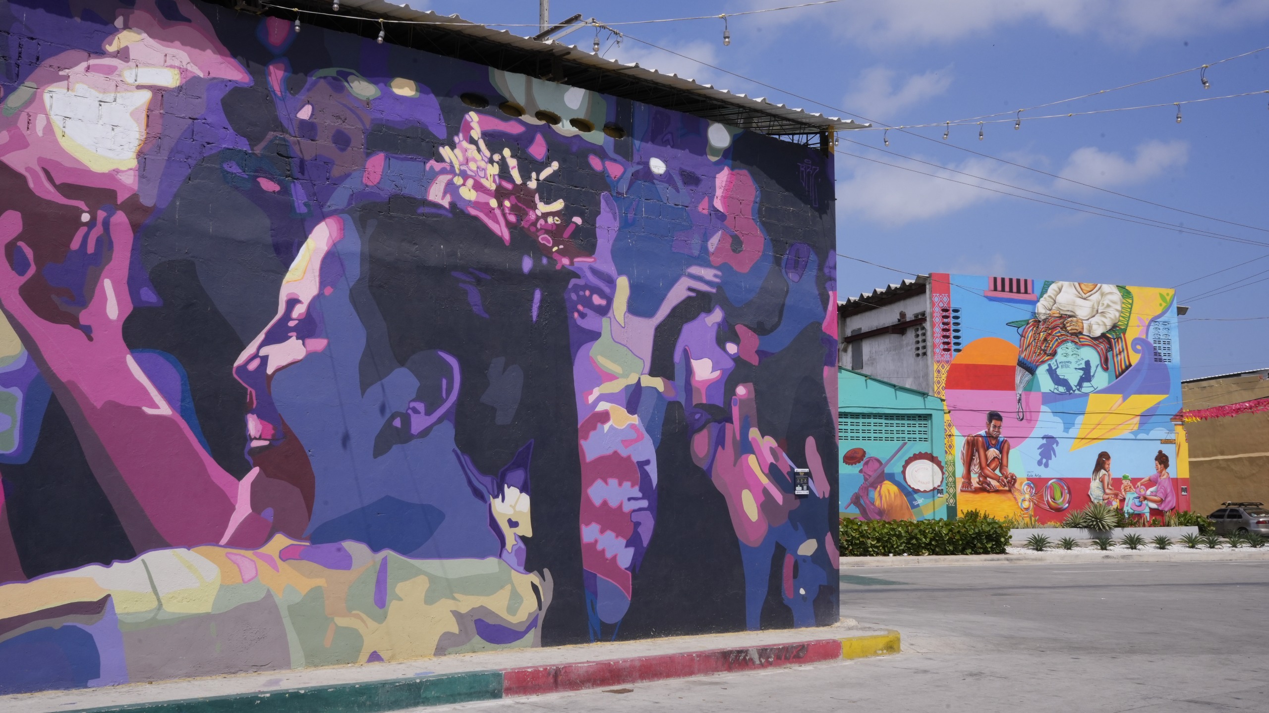 Diferentes formas y texturas en los murales.