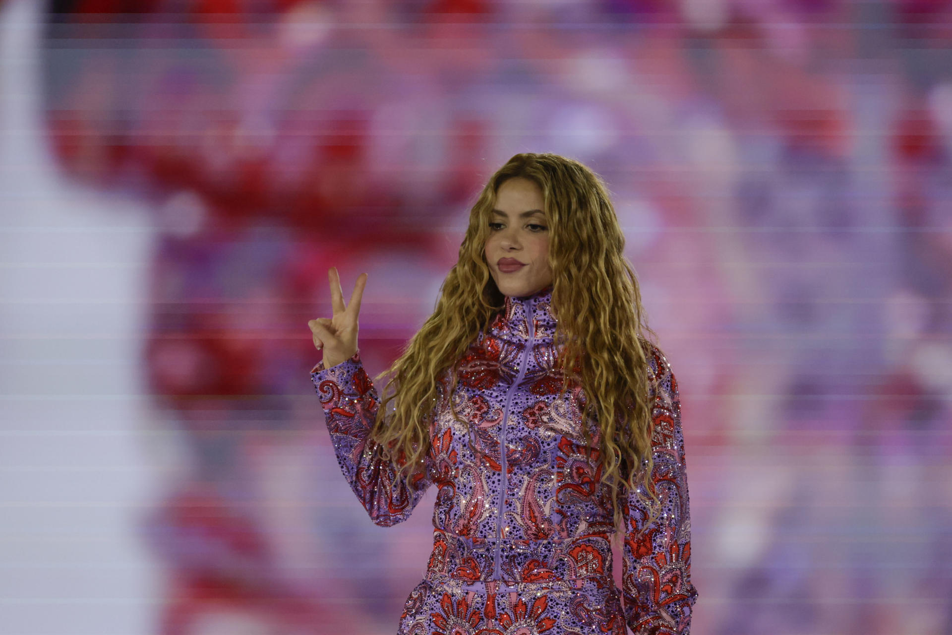 La cantante Shakira durante el primero de sus conciertos.