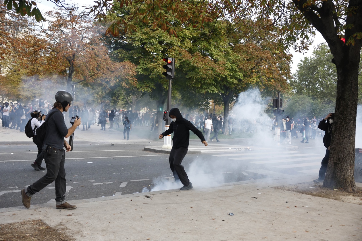 Protesta estudiantil en París.