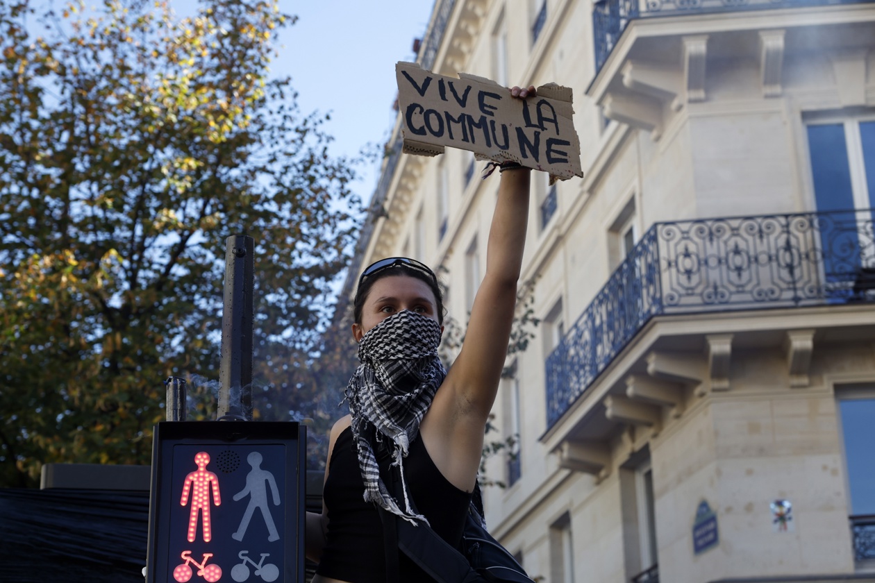 Protesta estudiantil en París.