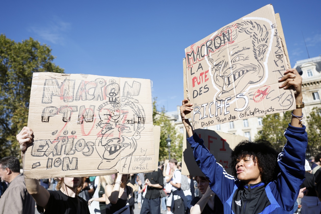 Protesta estudiantil en París.