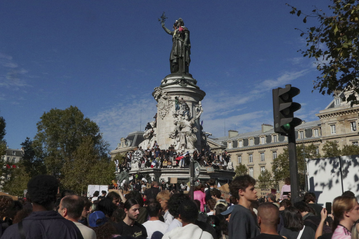 Protesta estudiantil en París.
