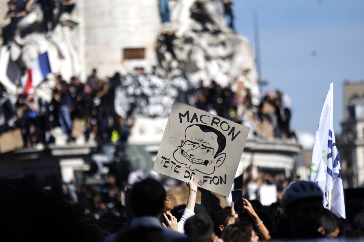 Protesta estudiantil en París.