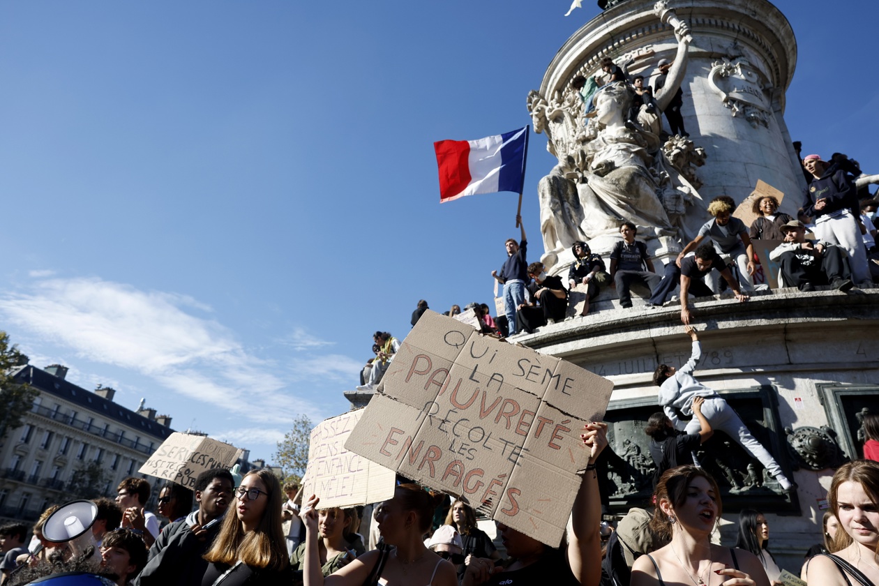 Protesta estudiantil en París.