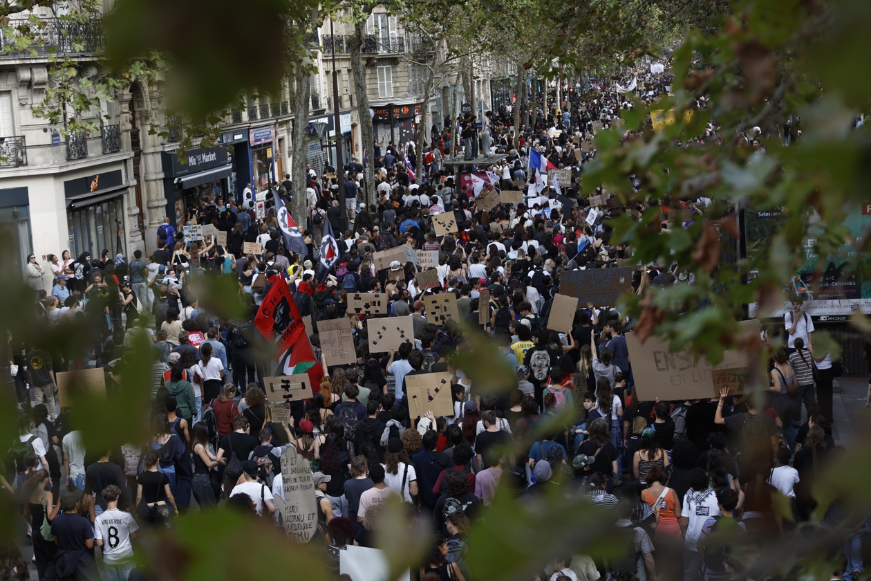 Protesta estudiantil en París.