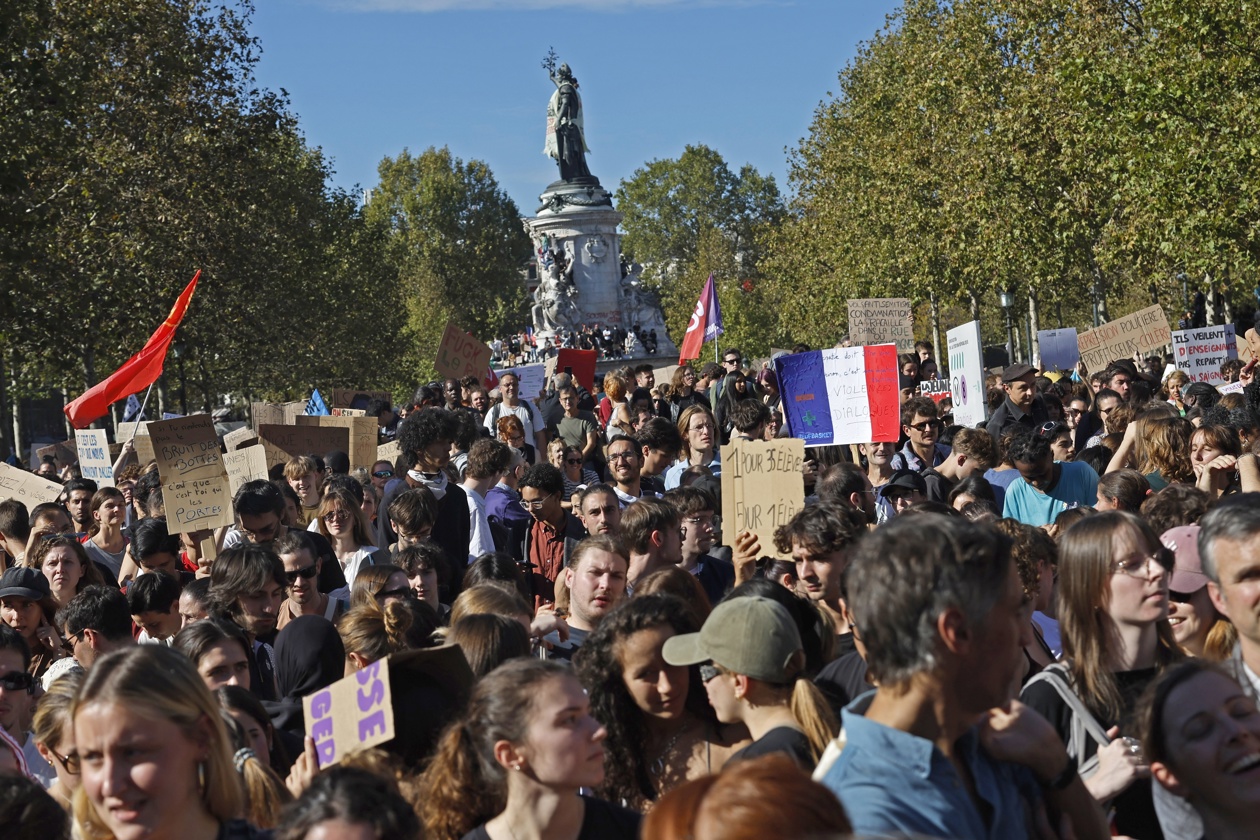 Protesta estudiantil en París.