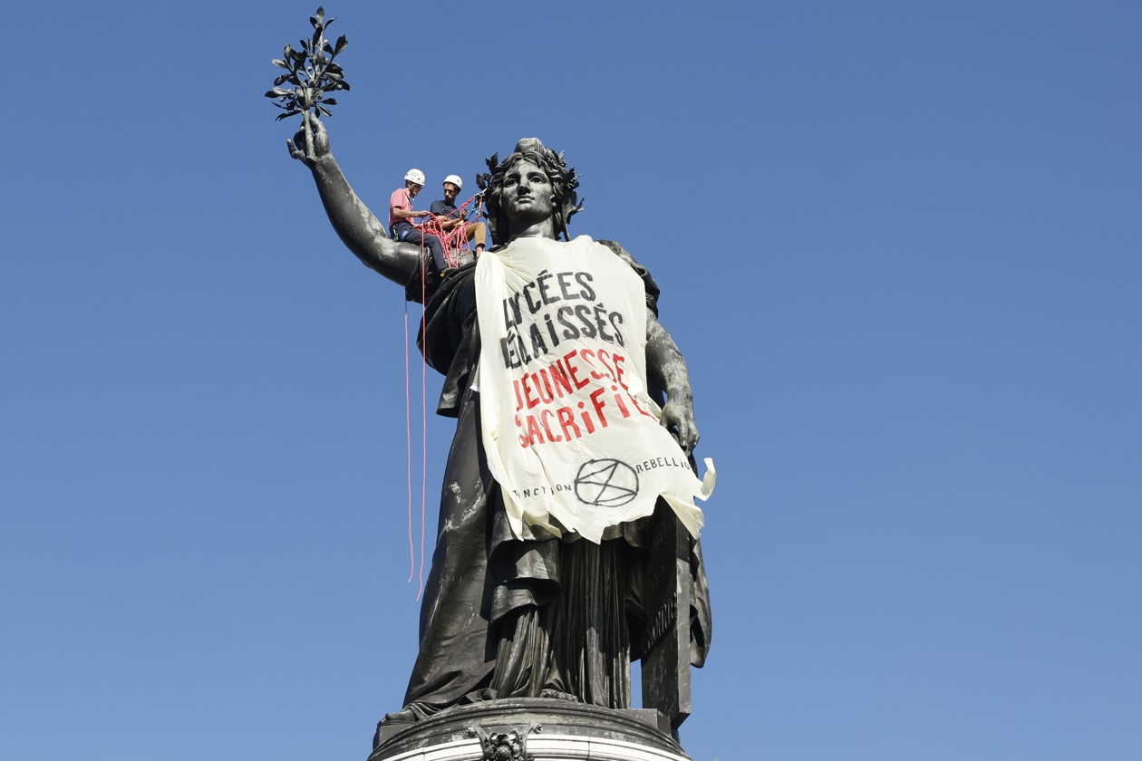Protesta estudiantil en París.