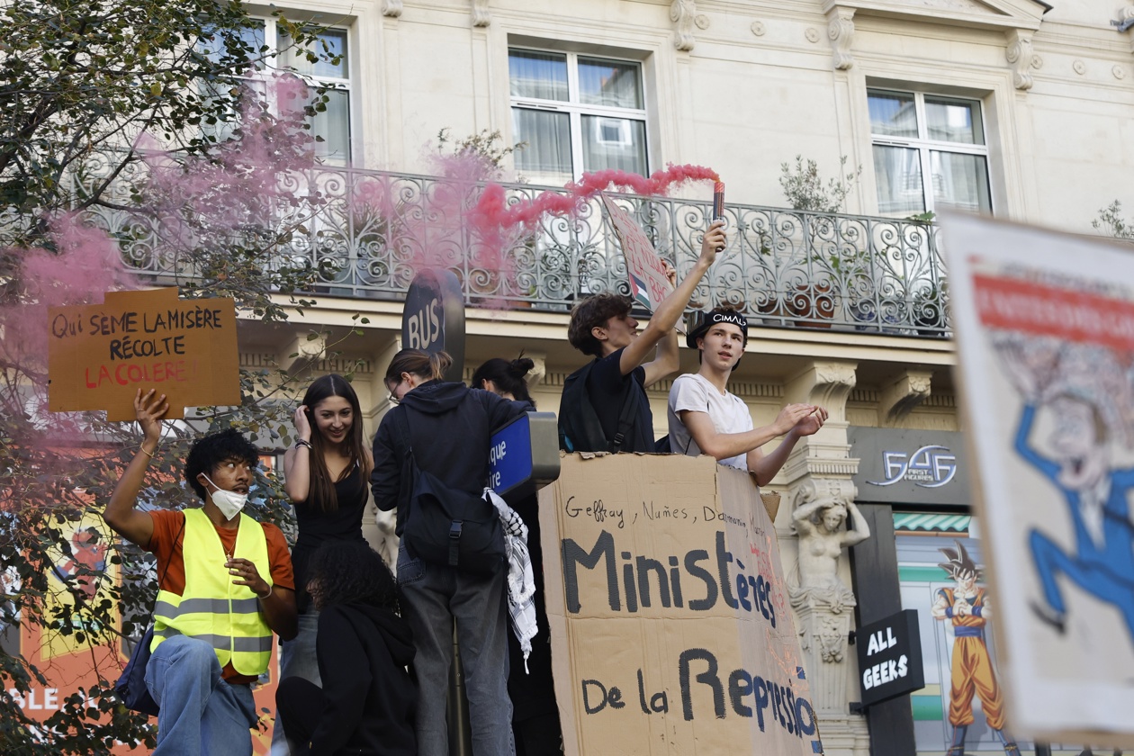 Protesta estudiantil en París.