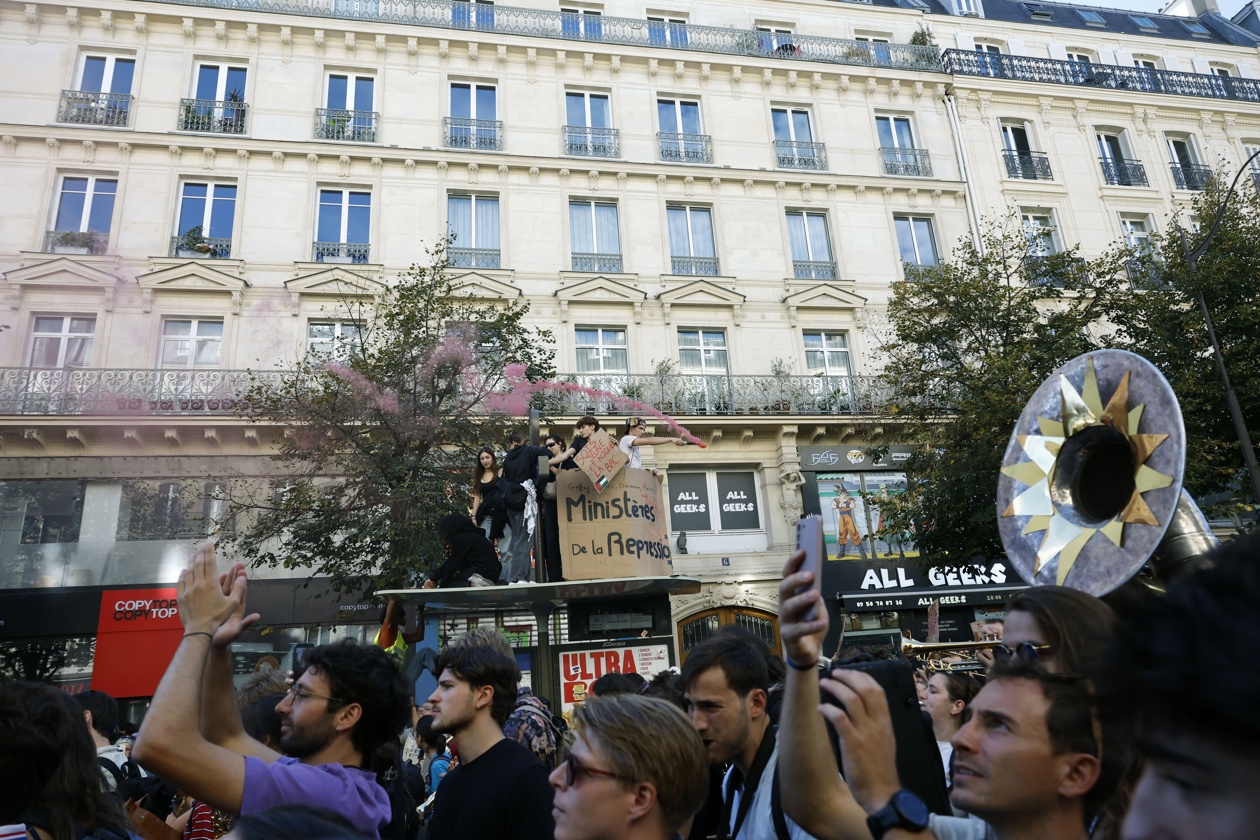 Protesta estudiantil en París.
