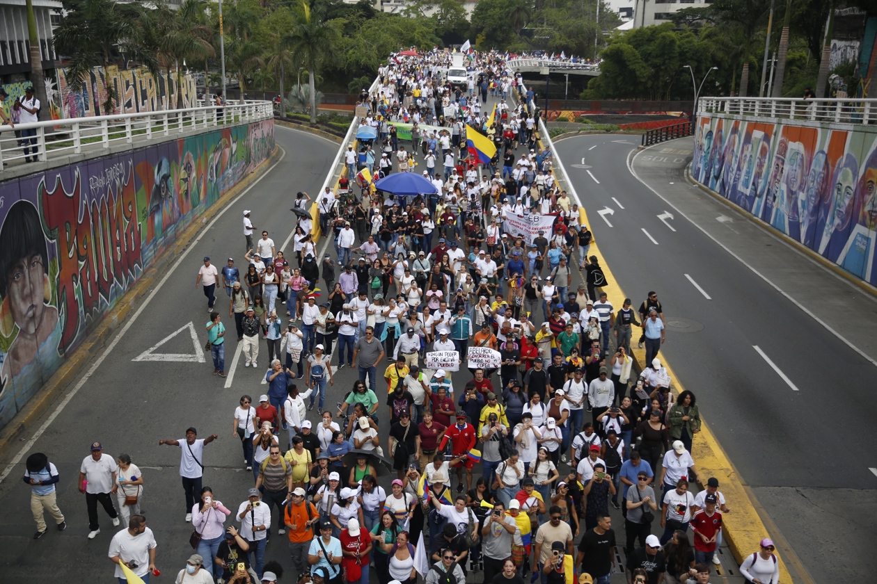 Manifestación contra el Gobierno en Bogotá.