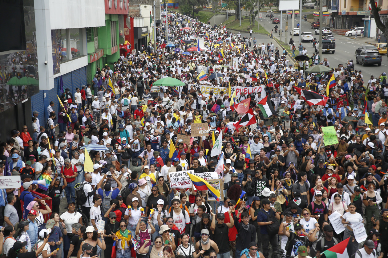 Manifestación contra el Gobierno en Bogotá.