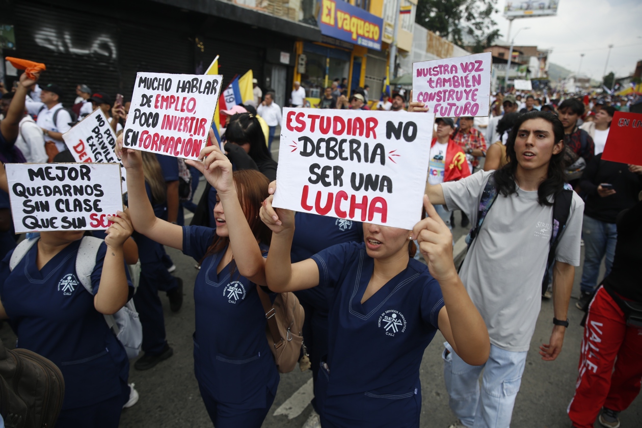 Manifestación contra el Gobierno en Bogotá.