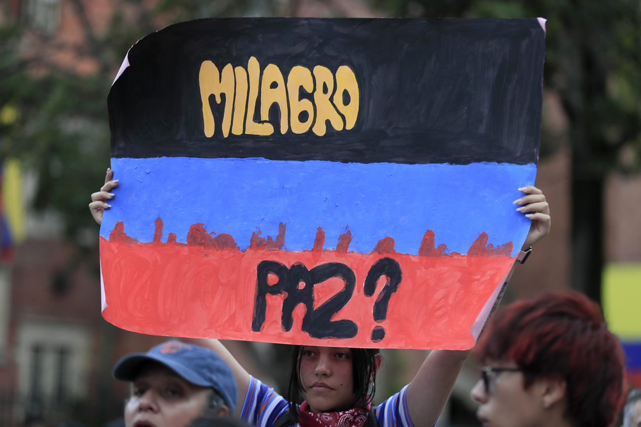 Manifestación contra el Gobierno en Bogotá.