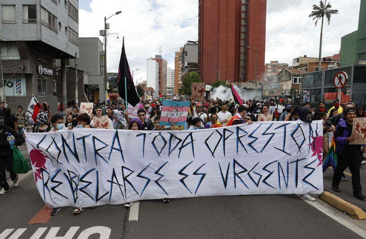 Manifestación contra el Gobierno en Bogotá.