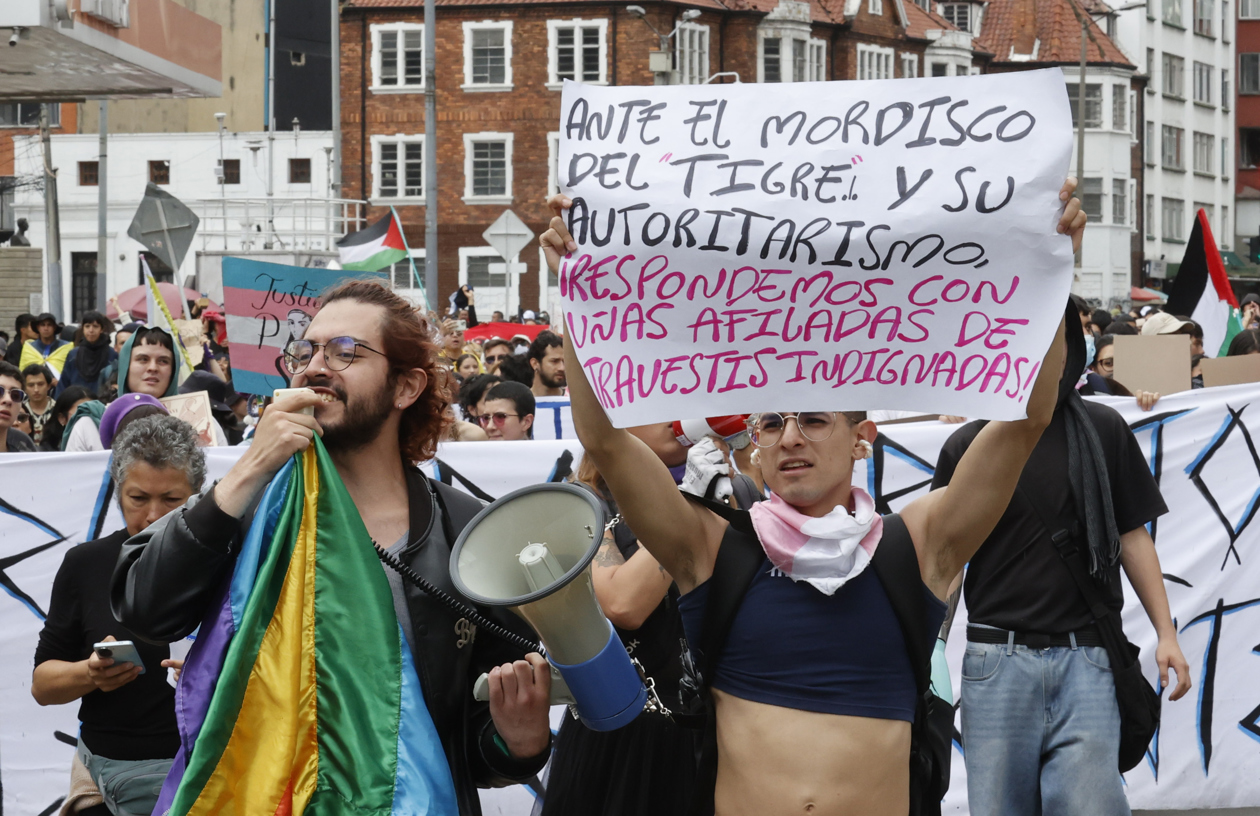 Manifestación contra el Gobierno en Bogotá.