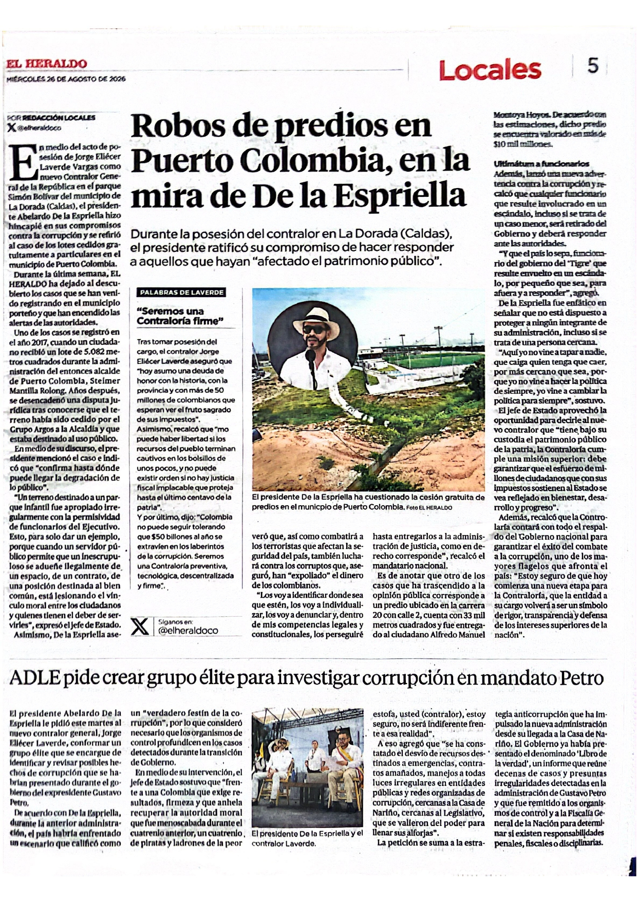 Piden a Fiscalía dar celeridad a investigación sobre 'cesión gratuita' de lotes en Puerto Piden a Fiscalía dar celeridad a investigación sobre 'cesión gratuita' de lotes en Puerto