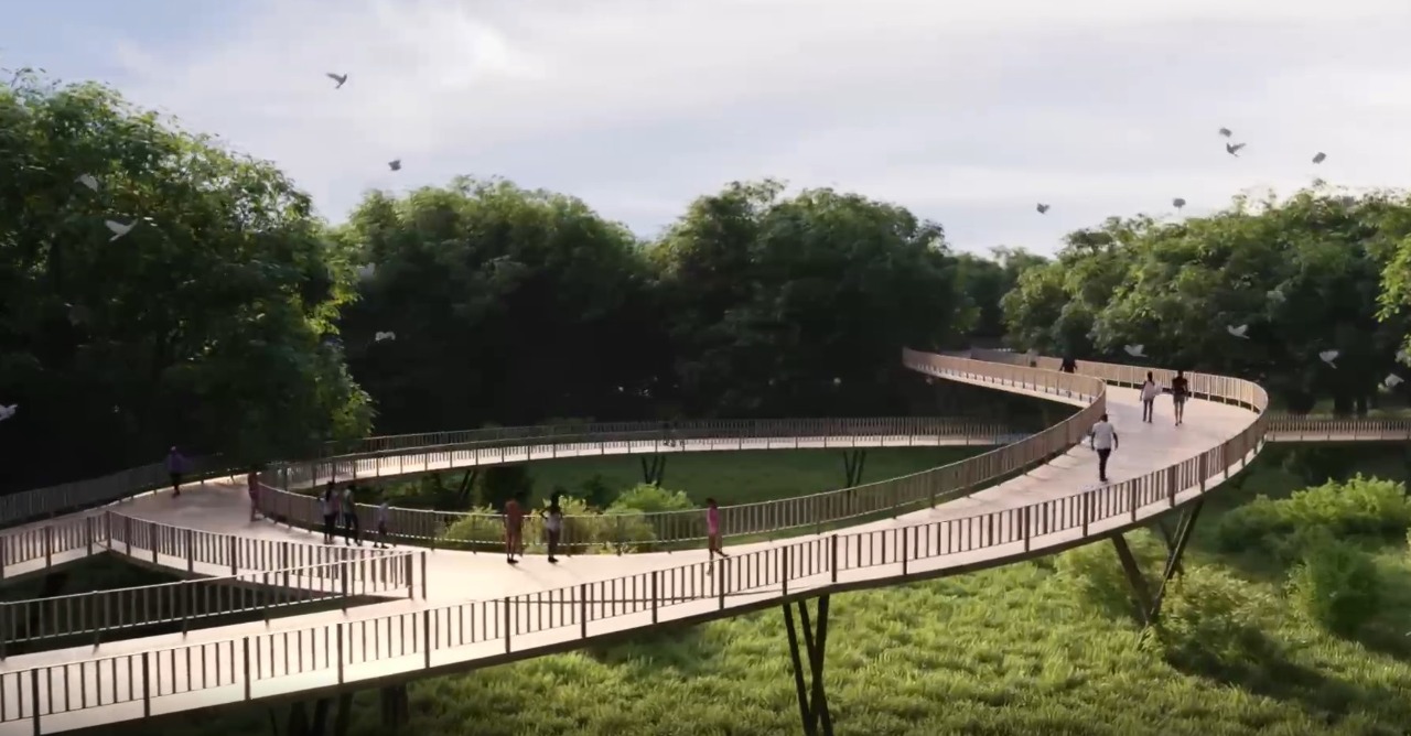 El sendero peatonal que tendrá la Ciénaga de Mallorquín.