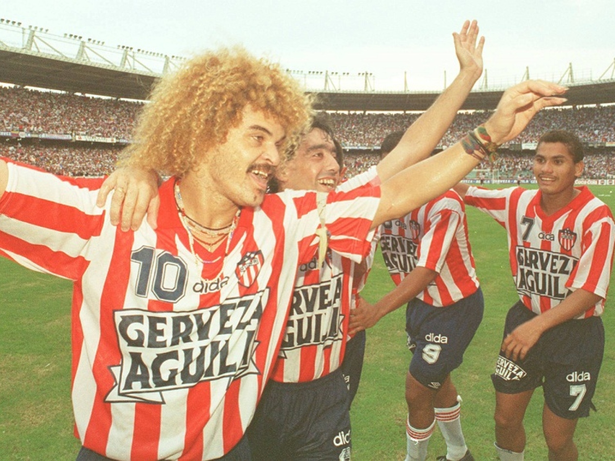 Pibe Valderrama, el gran ídolo colombiano del club.