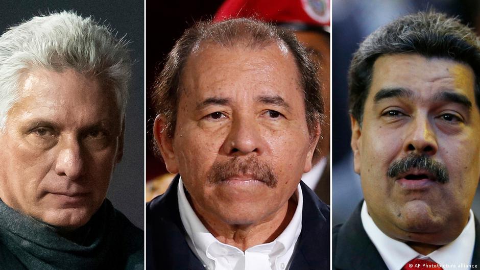 Miguel Díaz-Canel, Daniel Ortega y Nicolás Maduro