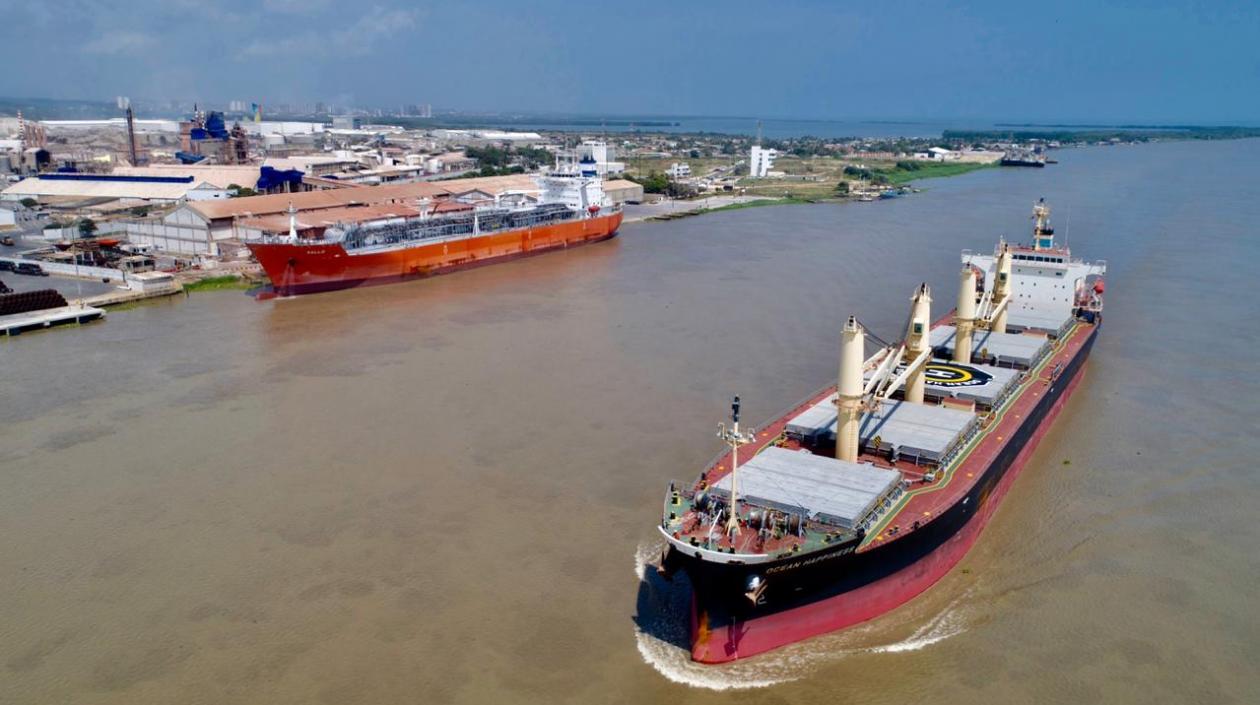 El canal del acceso al Puerto de Barranquilla.