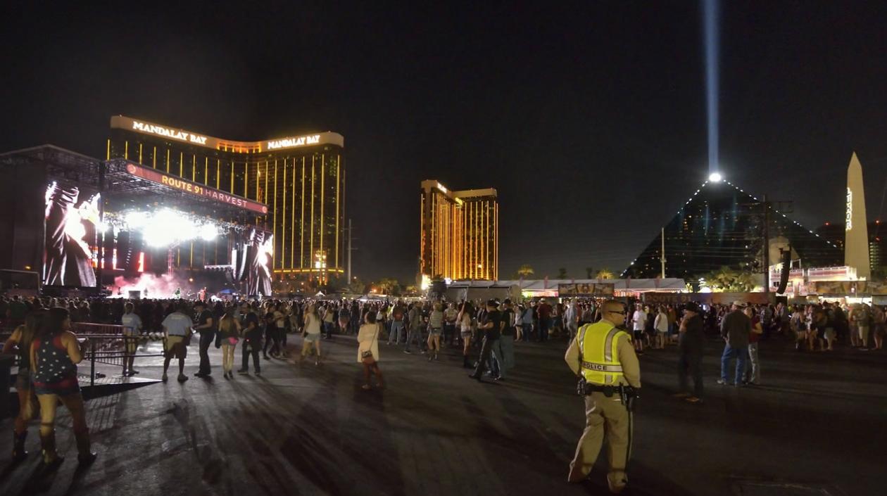 Vista general de uno de los escenarios del festival de música "Route 91. Harvest", en las Vegas, Estados Unidos