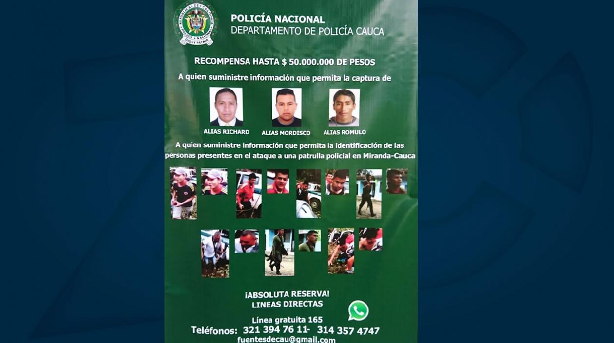 Afiche divulgado por el Ministerio de Defensa y la Policía Nacional.