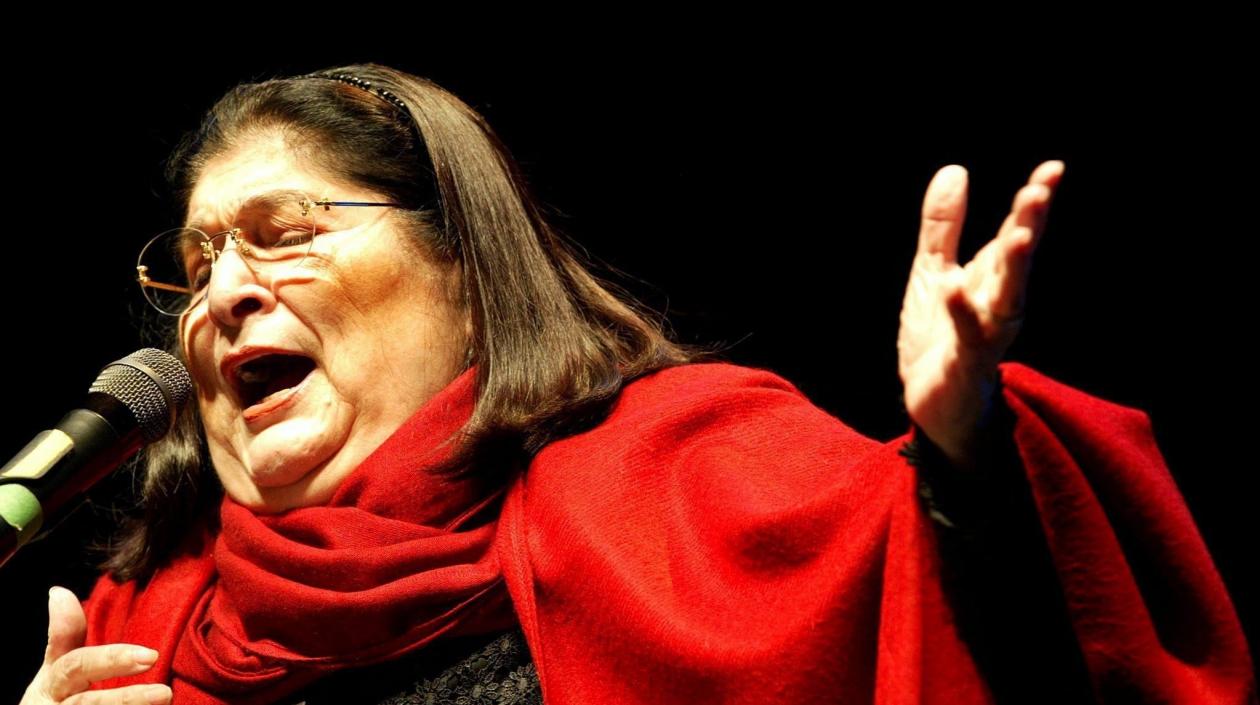 La cantautora Mercedes Sosa.