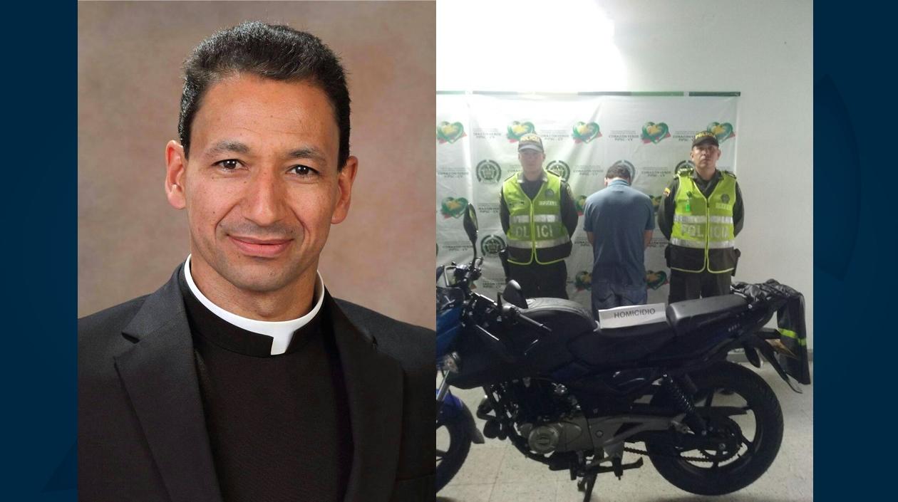 Imágenes del sacerdote asesinado y del presunto homicida.