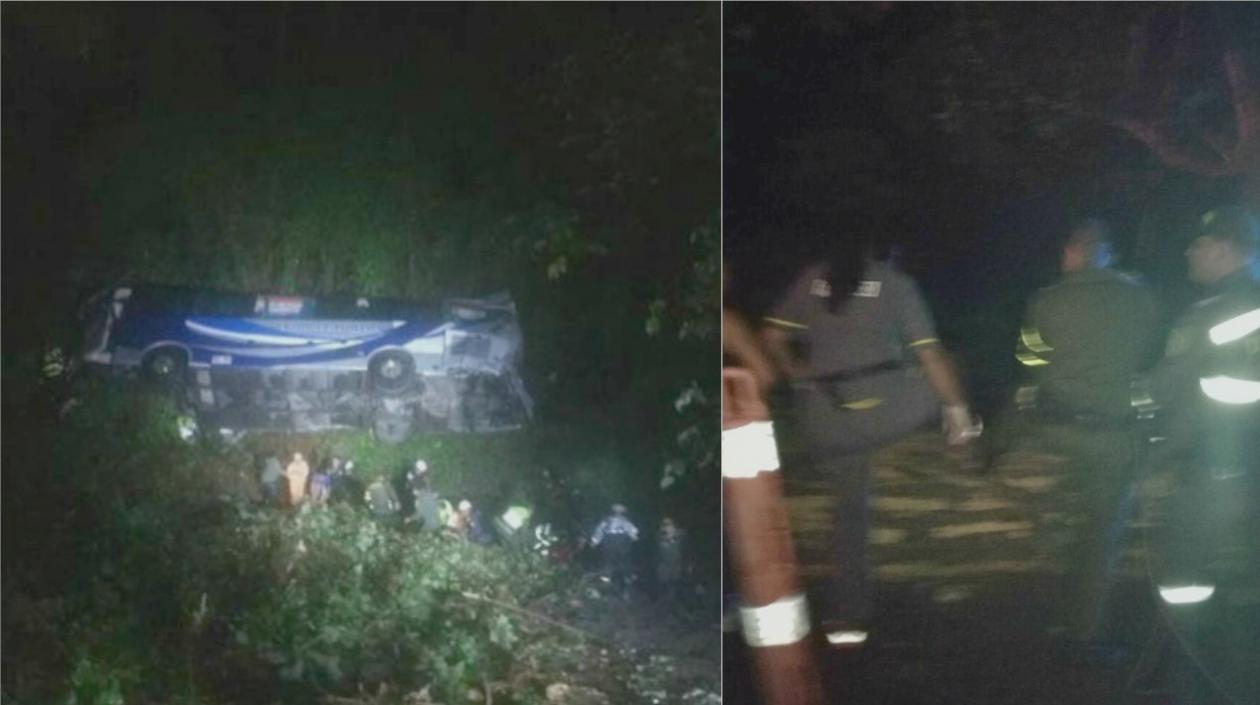 El bus rodó por un abismo.