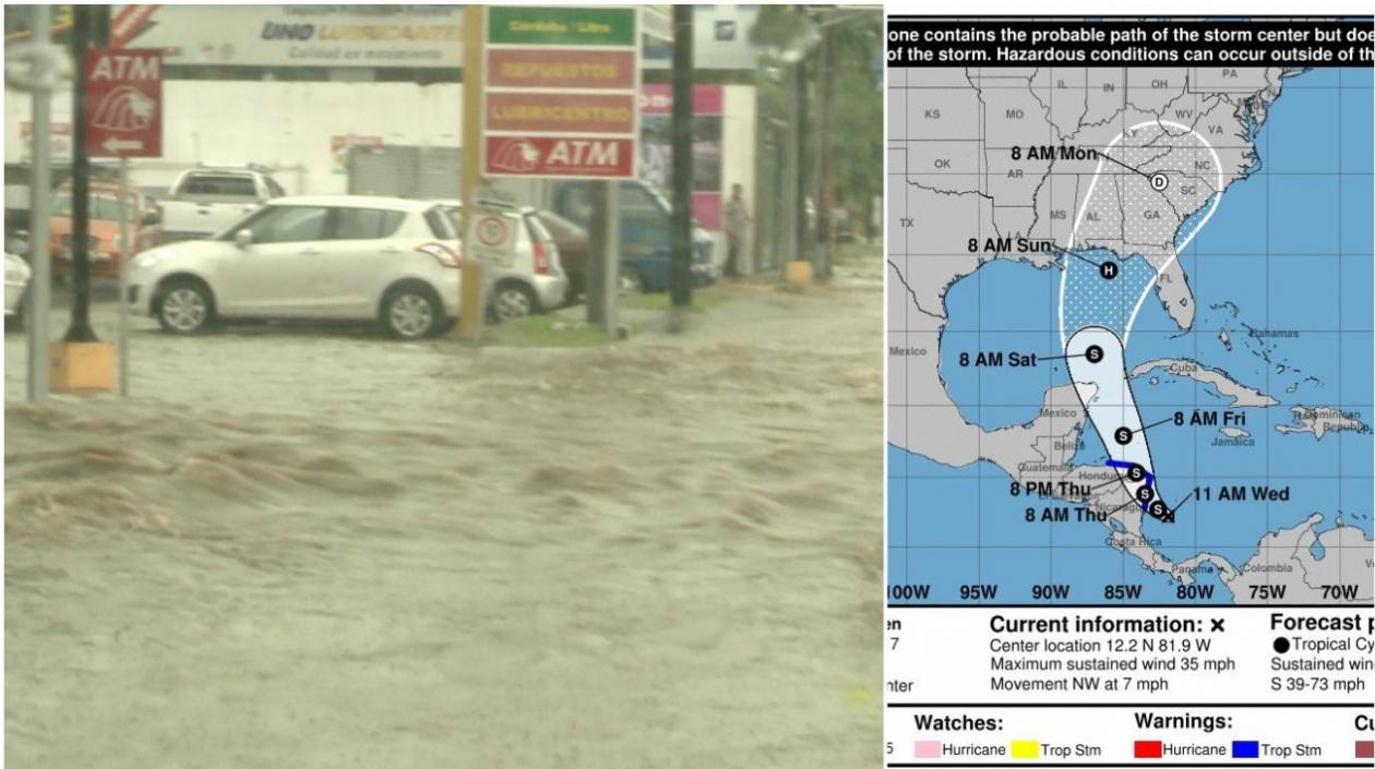 La depresión tropical 16 podría abandonar Nicaragua la mañana del jueves.