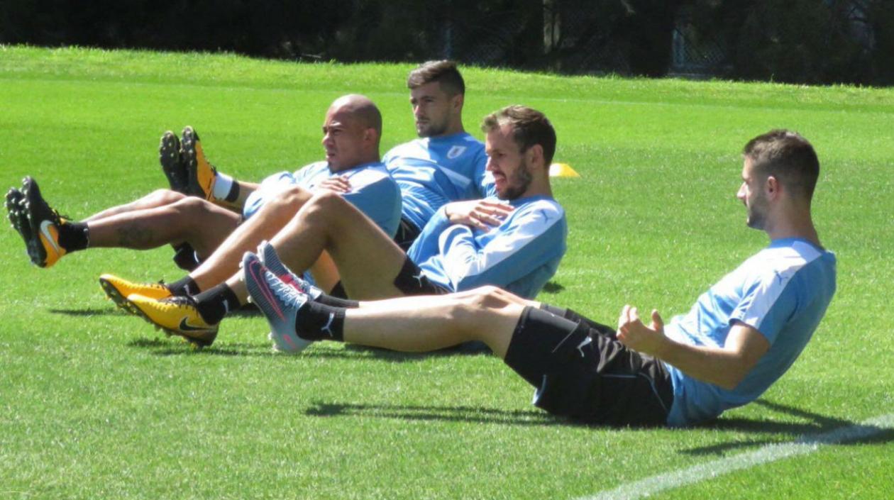 Uruguay entrenando. 