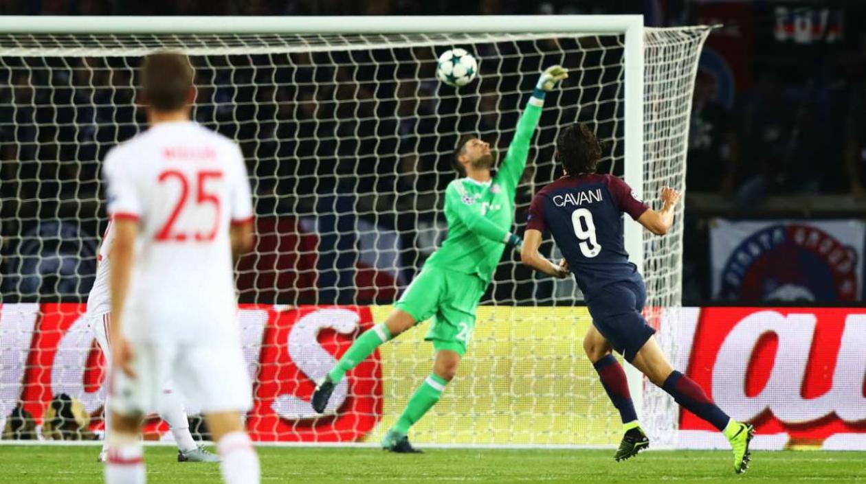 Acción del partido entre el PSG y Bayern. 