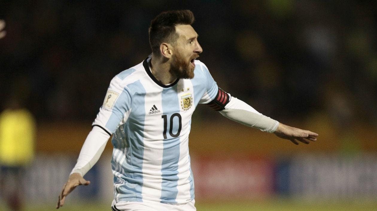 Lionel Messi celebra su segundo tanto ante Ecuador. 