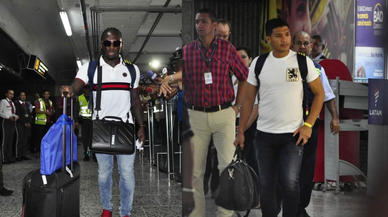 Yimmi Chará y Teófilo Gutiérrez llegaron de Lima esta mañana. 