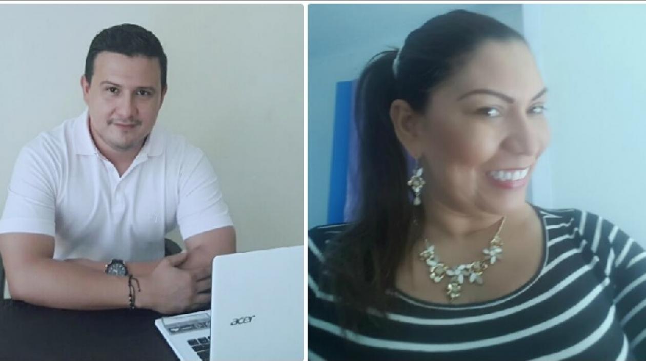 Roberto Peña Rodríguez, gerente de la ESE de Hatillo de Loba, y la alcaldesa Maryolis Isabin González Amaris.