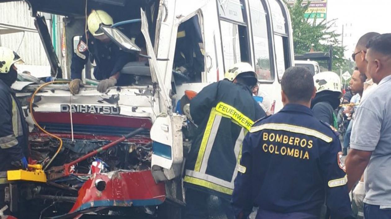 El accidente ocurrió esta tarde en la calle 30, en Soledad.