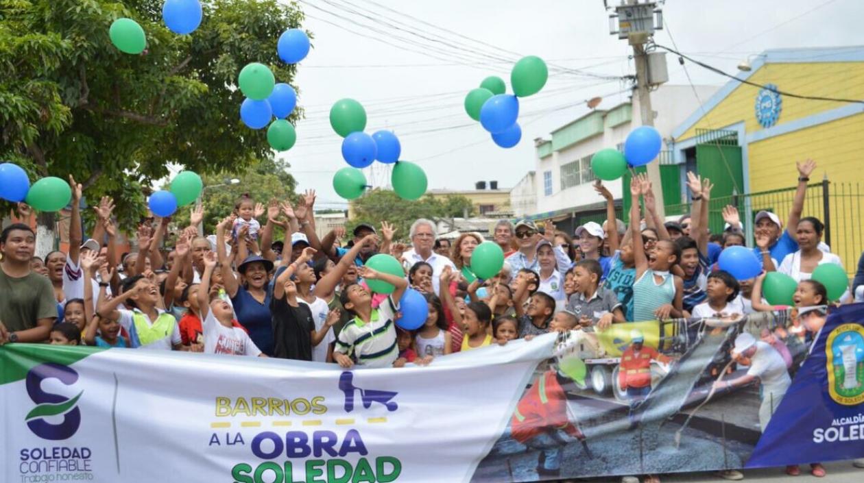 Acto de inauguración de la vía.
