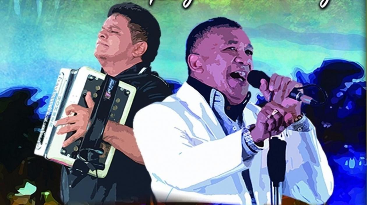 El acordeonero Álvaro López y el cantautor Ivo Díaz.